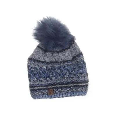Bobble hat (Blue, Gray, White) from Faera Acrylic, Polyester
