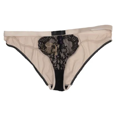 Slip (Beige, Zwart) van Maison Close Elastaan, Polyamide, Polyester