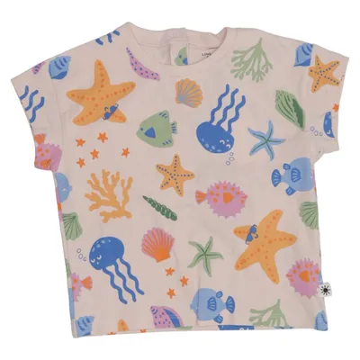 T-shirt (Beige, Multicolored) from Lindex Baby Cotton, Elastane