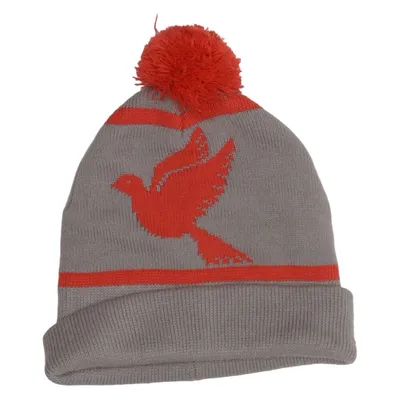 Bonnet à pompon (Gris, Rouge) de Galagowear Acrylique