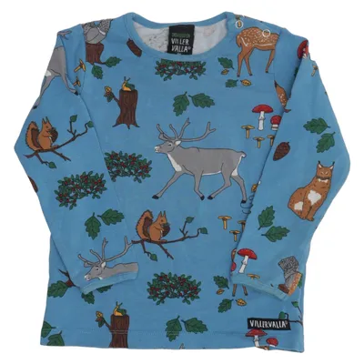Long sleeve T-shirt (Blue, Multicolored) from Villervalla Elastane, Organic cotton