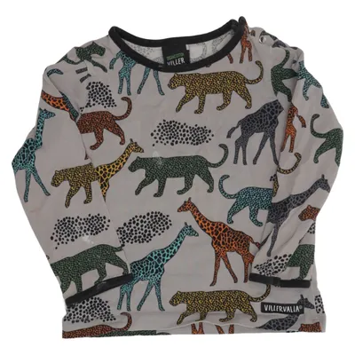 Langærmet t-shirt (Grå, Flerfarvet) fra Villervalla Elastan, Økologisk bomuld
