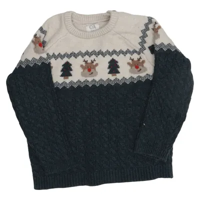 Weihnachtspullover (Blau, Beige, Mehrfarbig) von Baby C&A Viskose