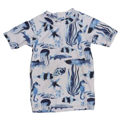 Swim shirt (White, Blue) from Kuling Outdoor Elastane, Polyester