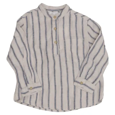 Skjorta (Beige, Blå) från Zara Bomull, Linne