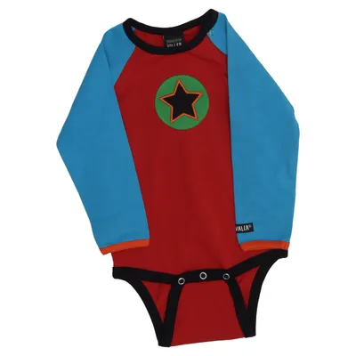 Romper (Rood, Blauw, Meerkleurig) van Villervalla Elastaan, Organisch katoen