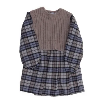 Klänning (Beige, Flerfärgad) från Zara Bomull, Elastan, Polyester