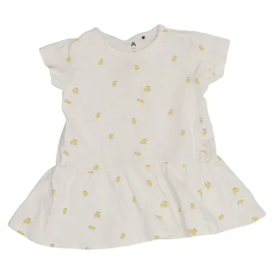 Robe (Blanc, Jaune) de Åhléns Kids Coton, Élasthane