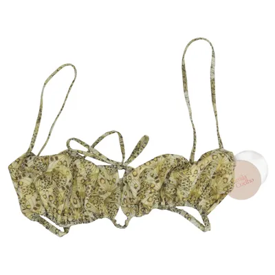 Bikini top (Yellow, Brown) from Camila Coelho Elastane, Polyamide, Polyester