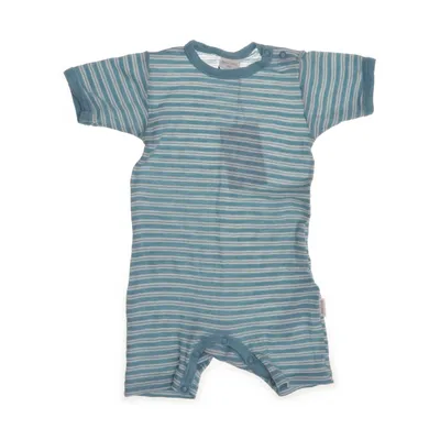 Romper (Blauw, Wit) van Dilling Organisch katoen, Merinowol, Zijde