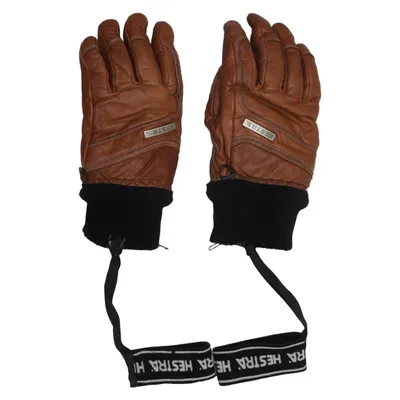 Gloves (Brown, Black) from Hestra Leather, Polyester