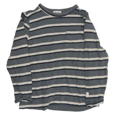 Long sleeve T-shirt (Gray, White) from Newbie by KappAhl Cotton, Elastane