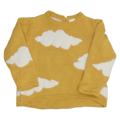 Sweater (Gul, Hvid) fra Zara Knitwear Akryl, Bomuld, Polyester