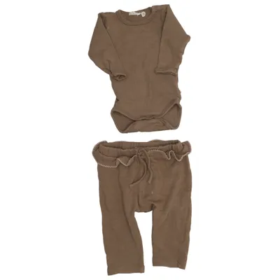 Ensemble (Marron) de Lil' Atelier Élasthane, Coton biologique