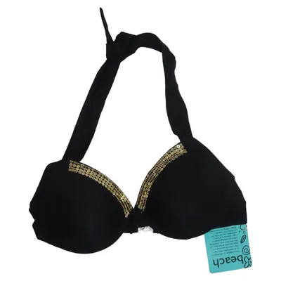 Bikini top (Zwart, Goud) van Beach Elastaan, Polyamide