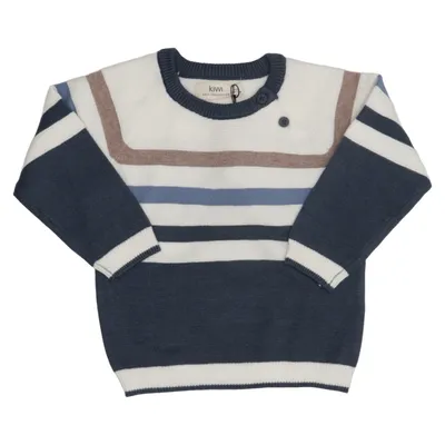 Sweater (Blå, Hvid, Brun) fra Kiwi Akryl, Elastan, Polyester