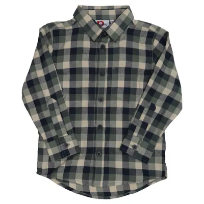 Chemise en flanelle (Vert, Beige, Noir) de Peuhu Coton