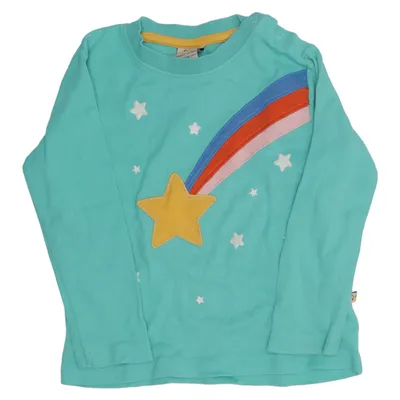 Långärmad t-shirt (Turkos, Flerfärgad) från Frugi Ekologisk bomull