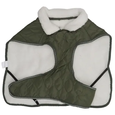 Dog coat (Green, White) from Pet Club Polyester