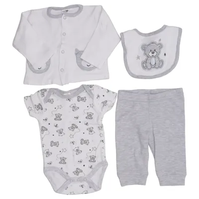 Set (Vit, Grå) från Babylove Bomull, Polyester