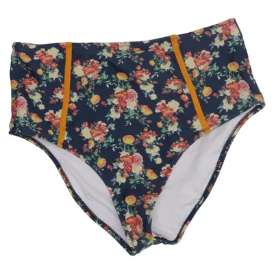Bikini bottom (Blue, Multicolored) from Cupshe Elastane, Polyester
