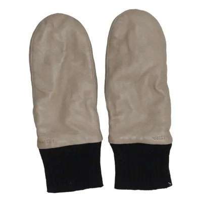 Mittens (Beige, Black) from Hestra Leather, Polyamide, Polyester, Wool