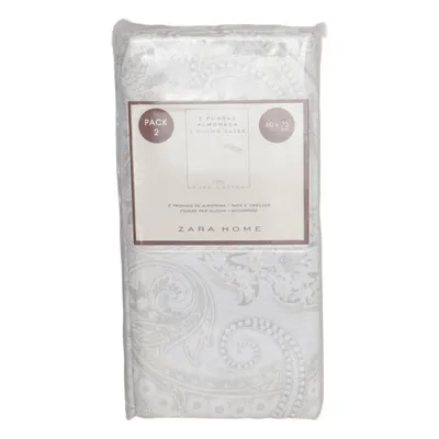 Taie d'oreiller (Beige, Blanc) de Zara Home Coton