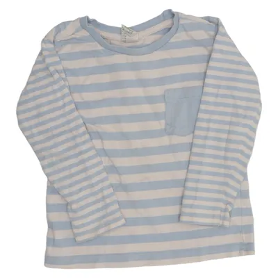 T-shirt à manches longues (Bleu, Blanc) de Alana Coton