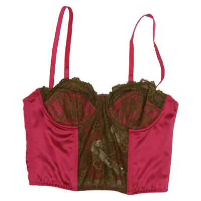 Bustier (Pink, Grøn) fra Urban Outfitters Bomuld, Elastan, Polyamid, Polyester
