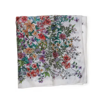 Näsduk (Vit, Flerfärgad) Silke