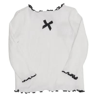 Lange mouwen shirt (Wit, Zwart) van KappAhl Katoen, Elastaan
