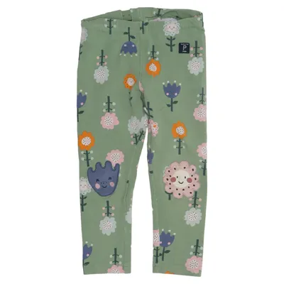 Leggings (Grön, Flerfärgad) från Polarn O. Pyret Elastan, Ekologisk bomull