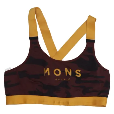Sport-BH (Brun, Gul) från Mons Royale Elastan, Merinoull, Nylon