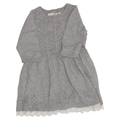 Dress (Gray, White) from L.O.G.G by H&M Cotton, Polyamide, Wool