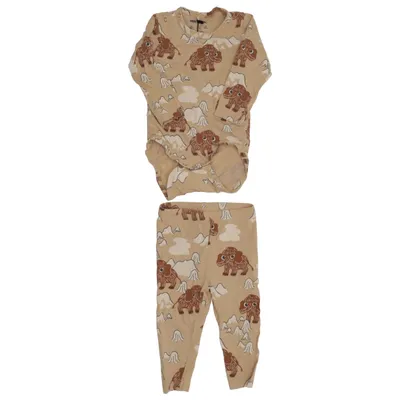 Ensemble (Beige, Marron) de Mini Rodini Élasthane, Coton biologique