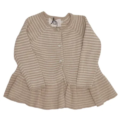 Cardigan (Beige, White) from Konges Sløjd Organic cotton