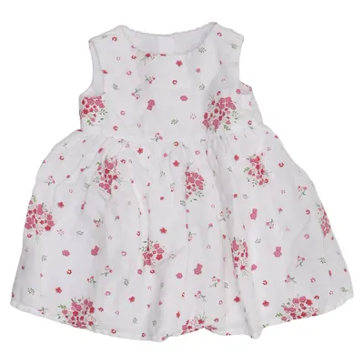 Dress (White, Pink, Green) from Early Days Cotton, Linen