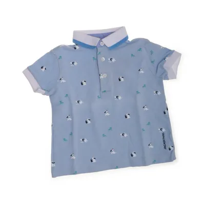 Poloshirt (Blauw, Meerkleurig) van Jacadi Katoen, Elastaan
