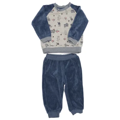 Loungewear (Blå, Beige) fra Kanz Bomuld, Polyester