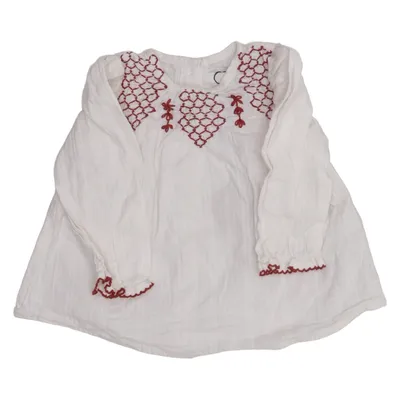 Blouse (Wit, Rood) van Zara Katoen