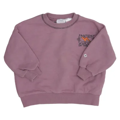 Sweatshirt (Purple) from Zara Cotton, Elastane