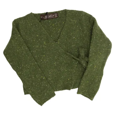 Cardigan cache-cœur (Vert) de La Gira Polyamide, Laine