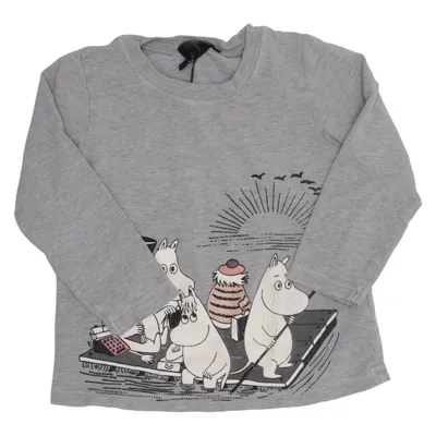 T-shirt à manches longues (Gris) de Moomin Coton, Élasthane