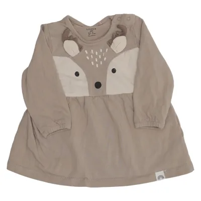 Jurk (Beige) van Lindex Baby Katoen, Elastaan