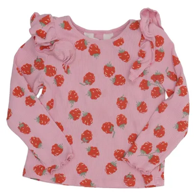 Long sleeve T-shirt (Pink, Red) from H&M Cotton, Elastane