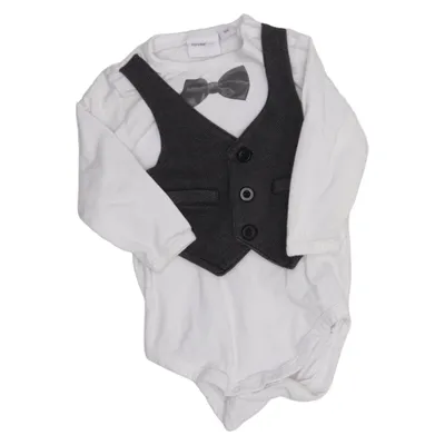 Body (Vit, Svart) från MyWear Baby Bomull, Elastan, Polyester