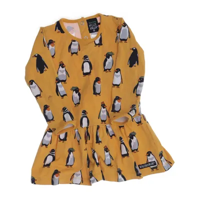 Klänning (Gul, Svart, Vit) från Villervalla Elastan, Ekologisk bomull