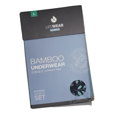 Pyjama (Blauw, Groen) van Lifewear Bamboo, Elastaan, Modal