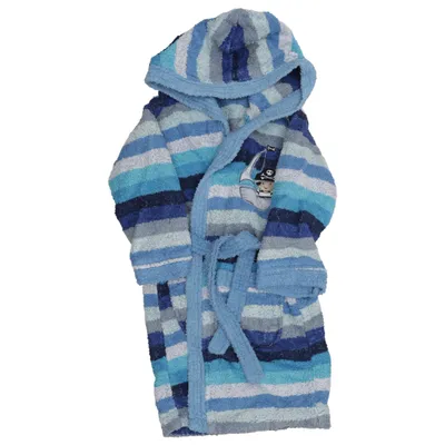 Bathrobe (Blue, Multicolored) from Miomare Cotton
