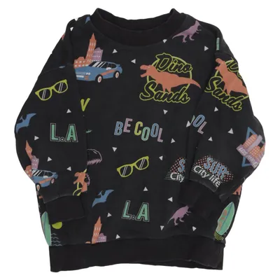 Sweatshirt (Black, Multicolored) from H&M Kids Cotton, Polyester, Elastane
